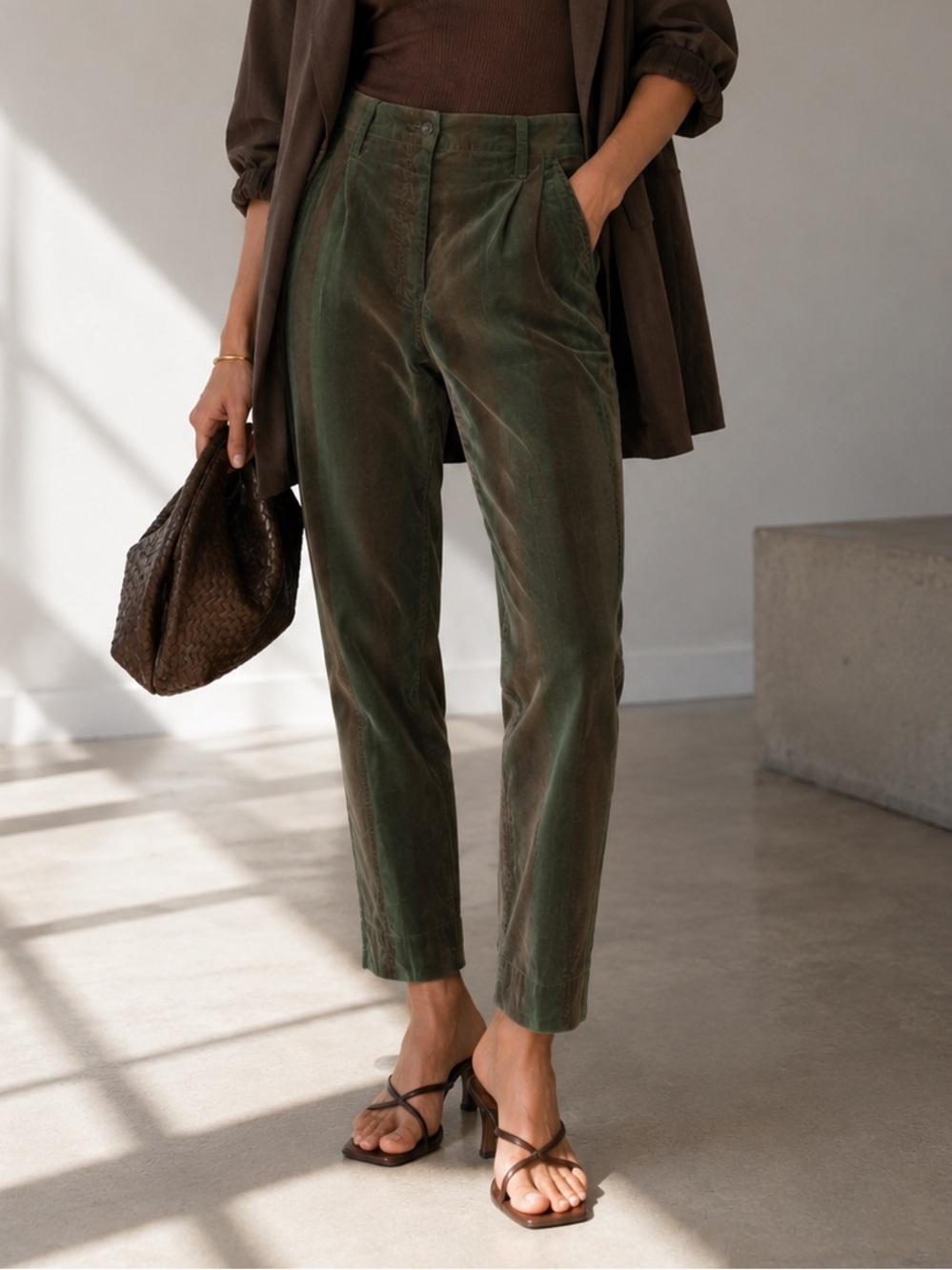 Annette Görtz KALA Velvet Trousers Green Sz 38